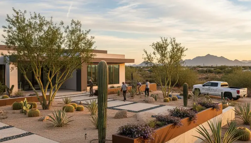 Professional landscaping services and backyard design in Chandler, AZ by expert local landscapers