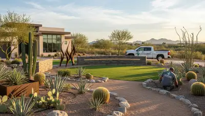 Professional landscaping services in Chandler AZ showcasing expert lawn care and garden design