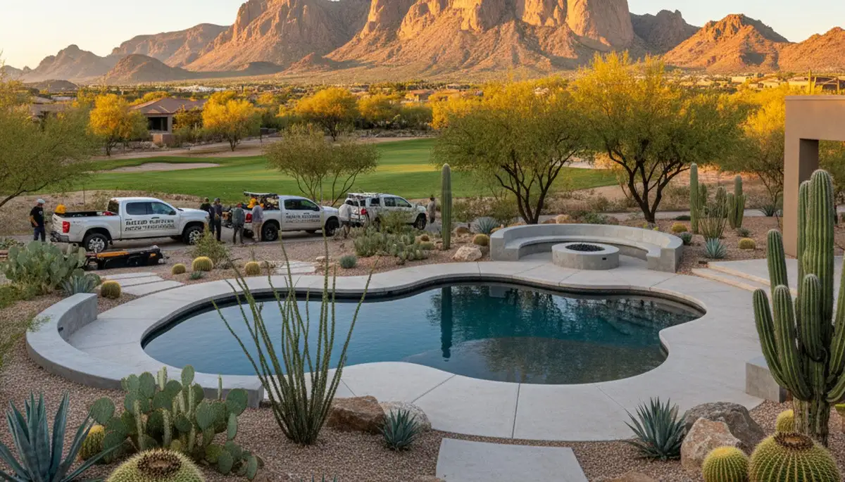 Professional landscaping services in Chandler AZ showcasing lawn design and garden maintenance