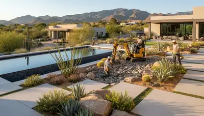 Professional landscaping services enhancing residential yards in Chandler, AZ