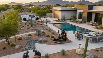 Professional landscaping services in Chandler AZ showcasing expert lawn and garden design